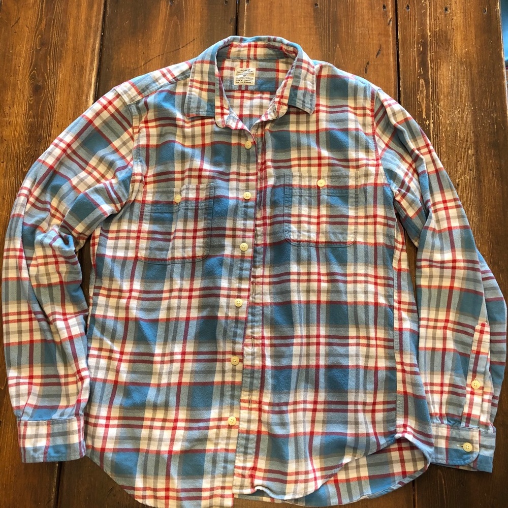 J. Crew Slim Fit Flannel Plaid Size Large